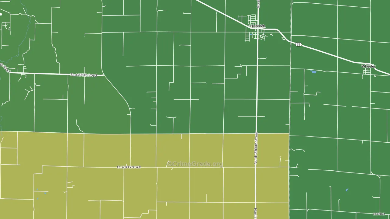 62424, IL Map of Theft Rates