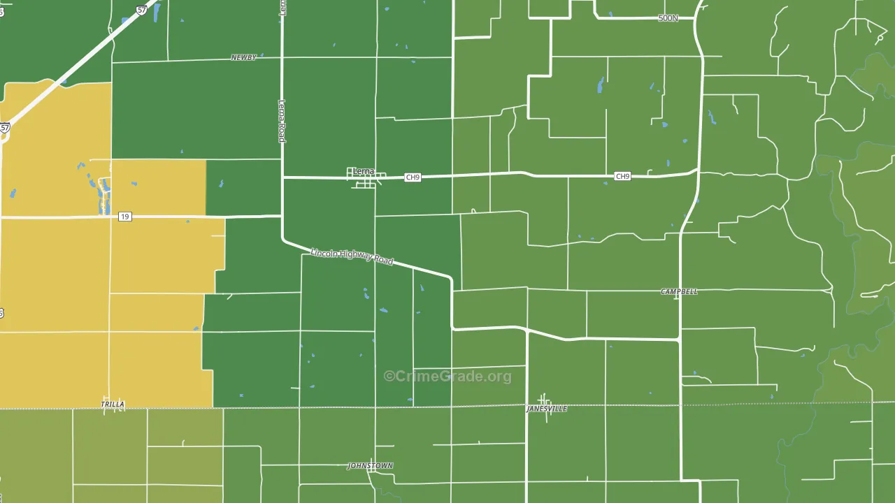 62440, IL Map of Theft Rates