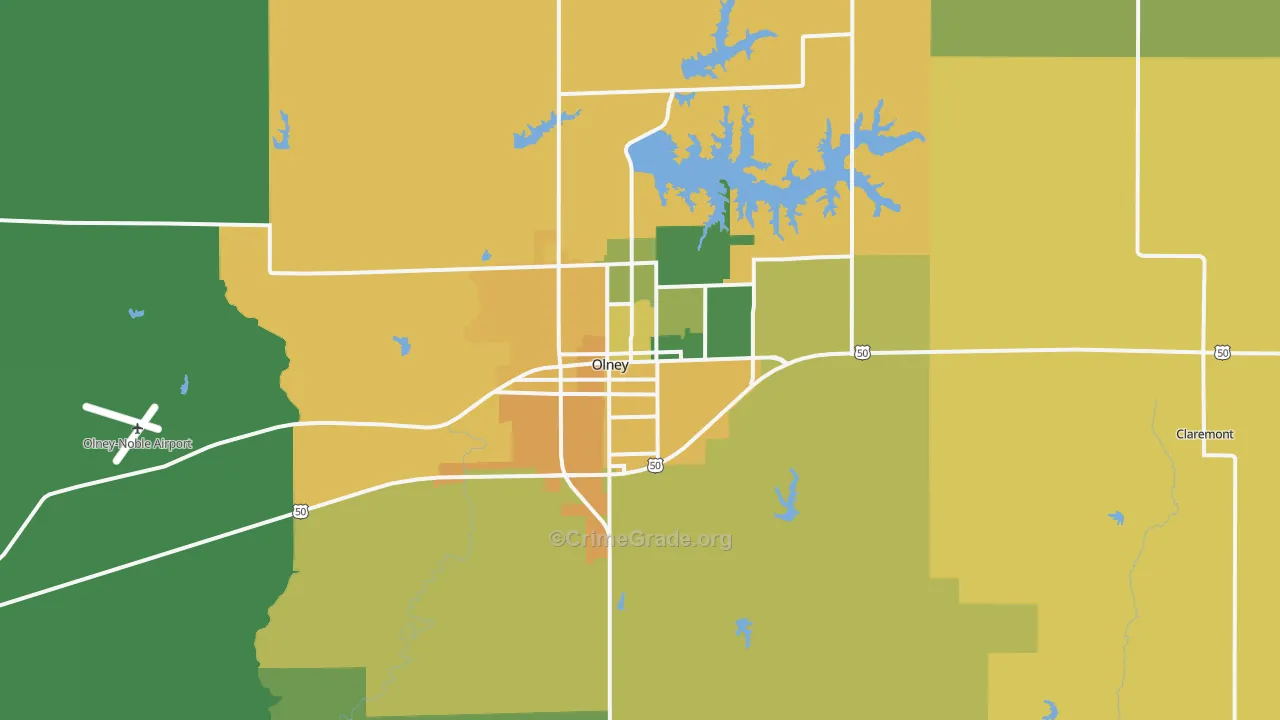62450, IL Map of Theft Rates