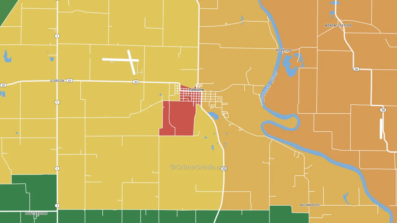 62451, IL Map of Theft Rates