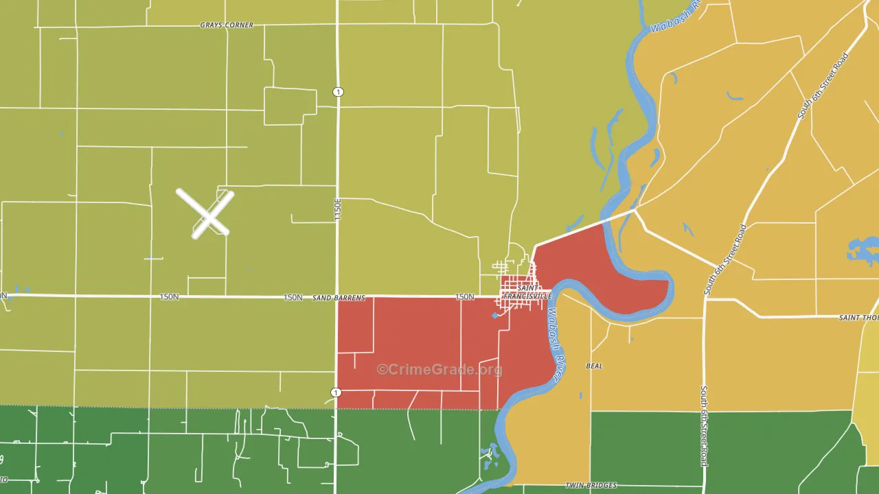 62460, IL Map of Theft Rates