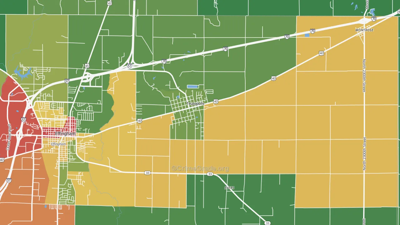 62467, IL Map of Theft Rates