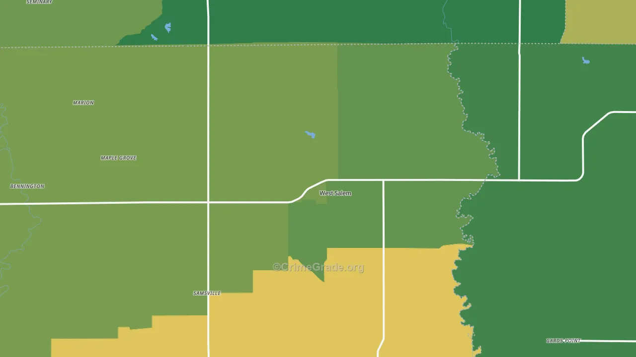 62476, IL Map of Theft Rates