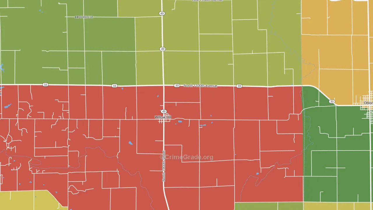 62480, IL Map of Theft Rates