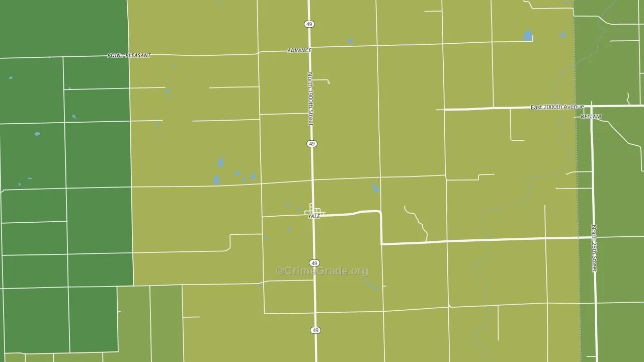 62481, IL Map of Theft Rates