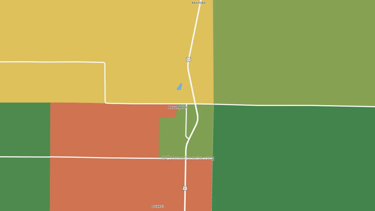 62510, IL Map of Theft Rates