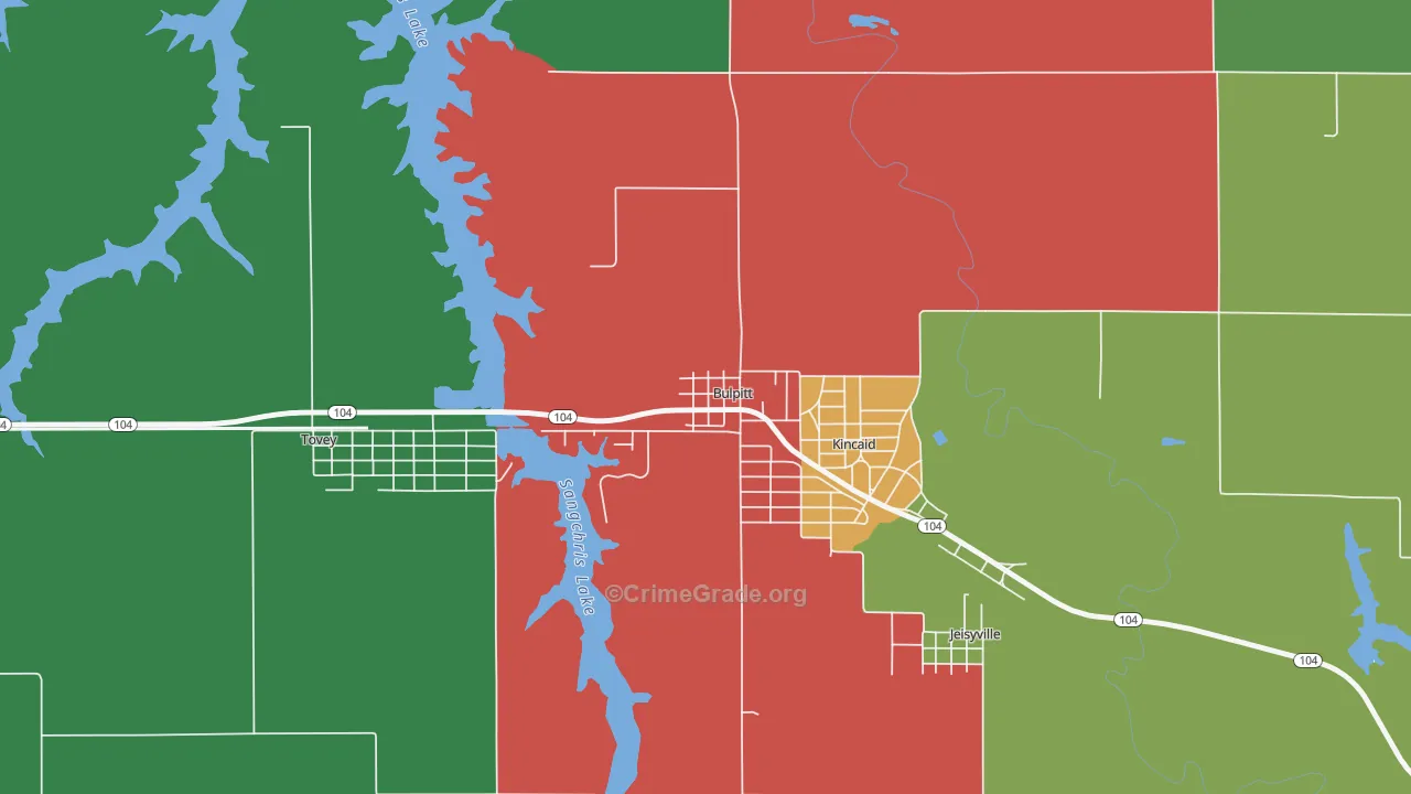 62517, IL Map of Theft Rates