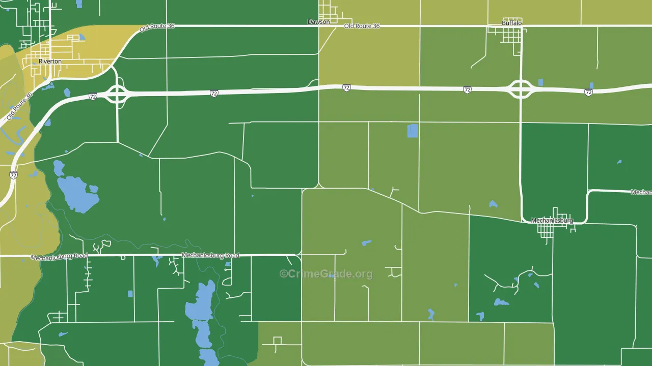 62520, IL Map of Theft Rates