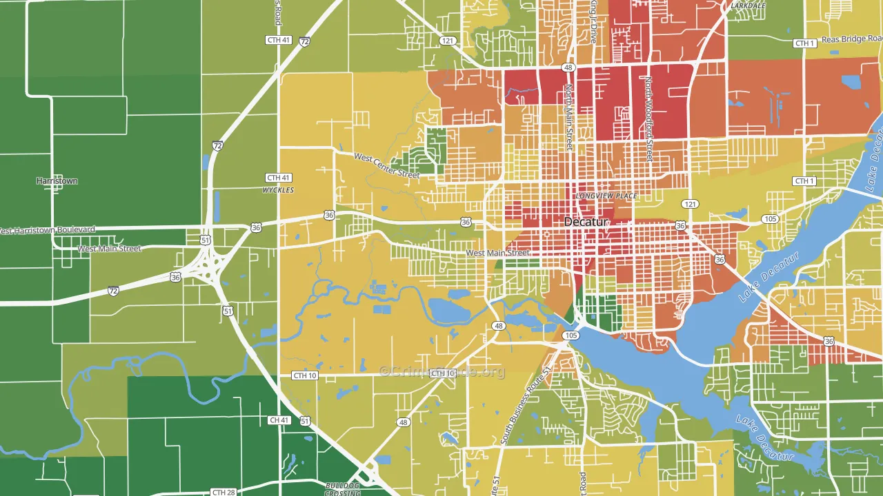 62522, IL Map of Theft Rates