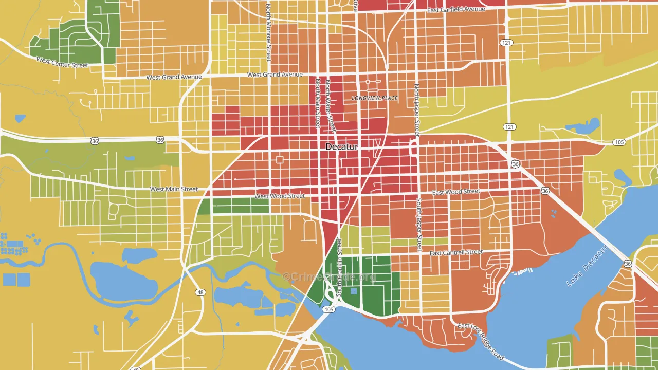 62523, IL Map of Theft Rates