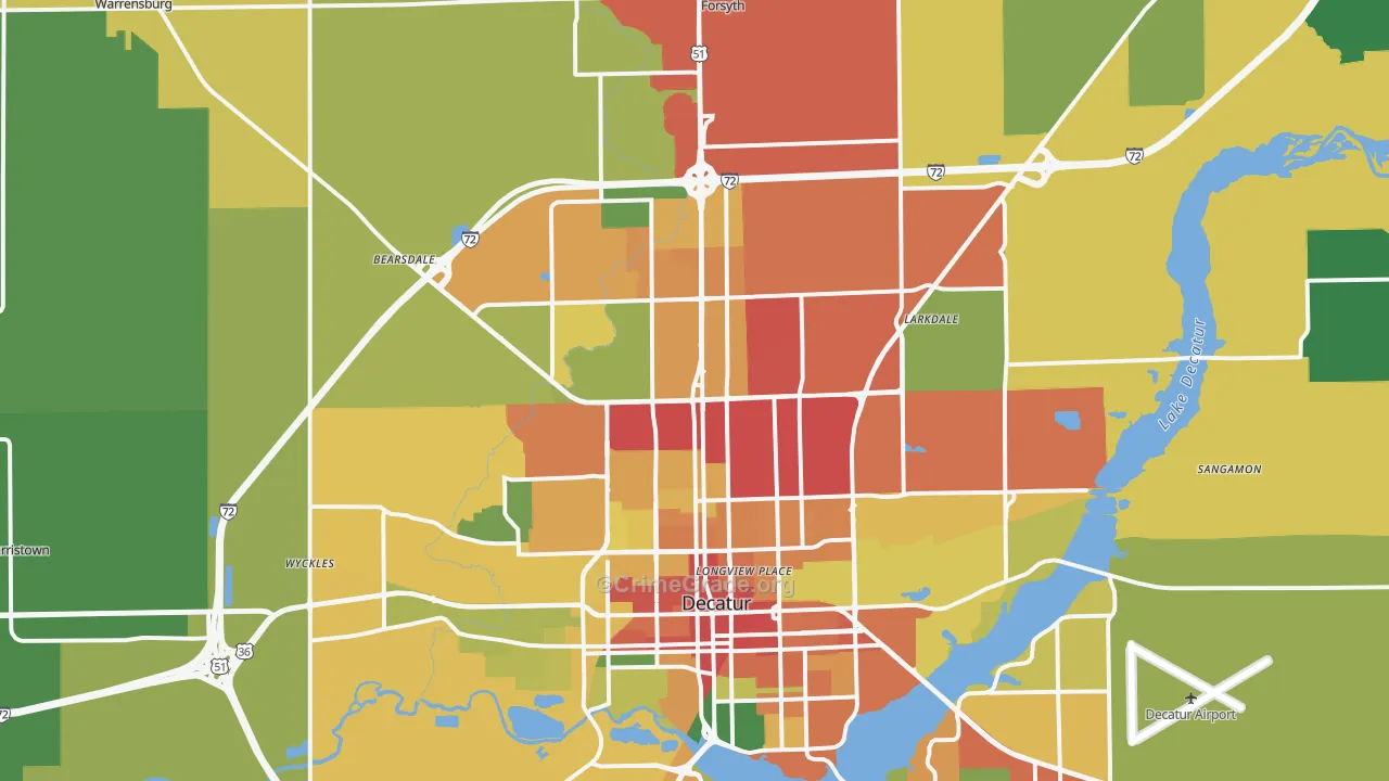 62526, IL Map of Theft Rates