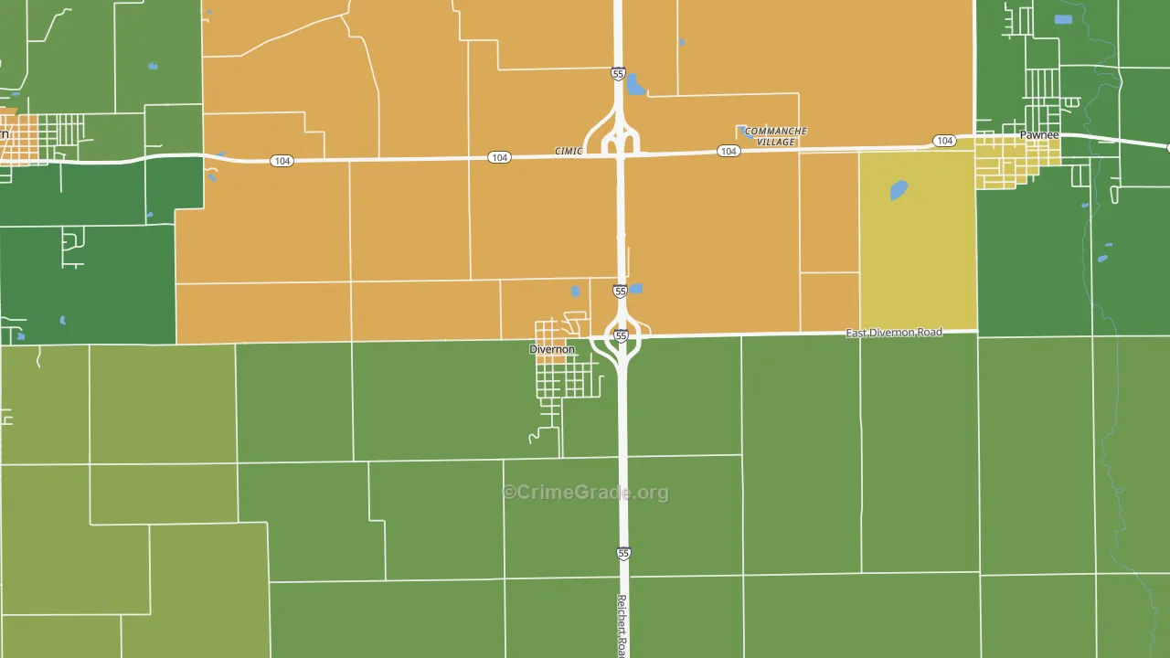 62530, IL Map of Theft Rates