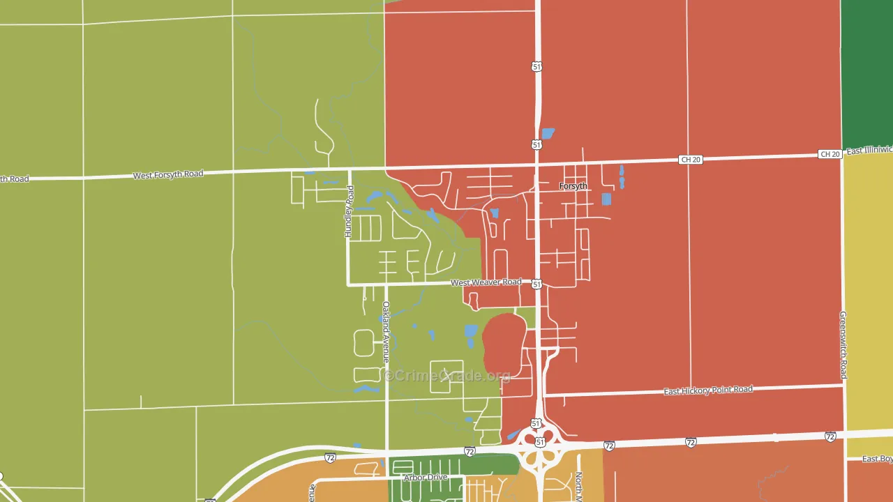 62535, IL Map of Theft Rates