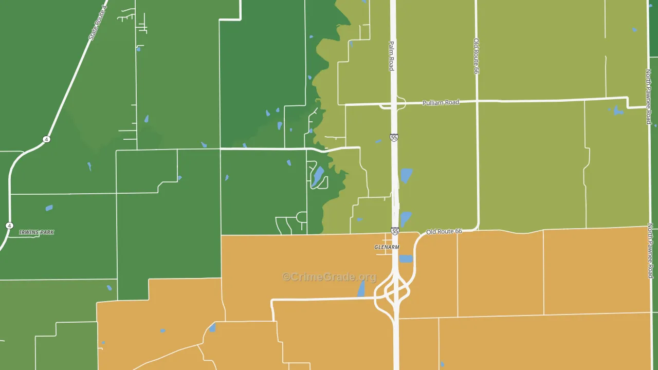 62536, IL Map of Theft Rates