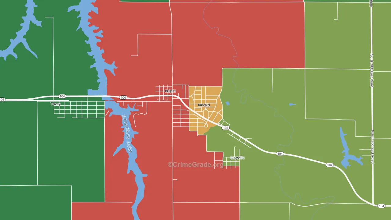 62540, IL Map of Theft Rates