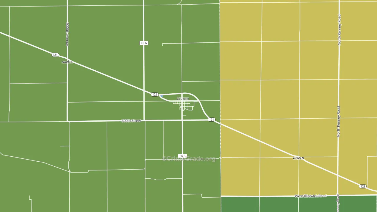 62543, IL Map of Theft Rates