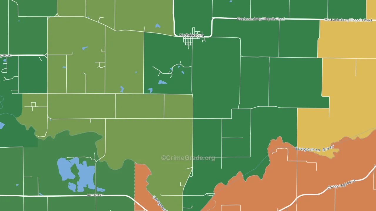 62545, IL Map of Theft Rates