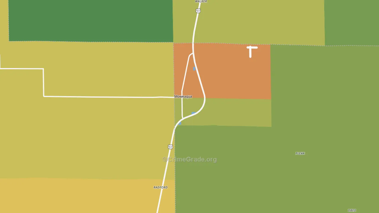 62550, IL Map of Theft Rates