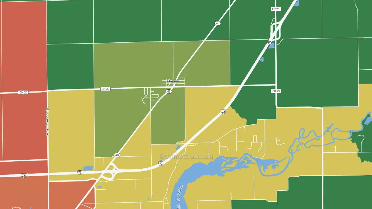 62554, IL Map of Theft Rates