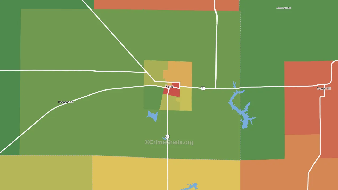 62557, IL Map of Theft Rates