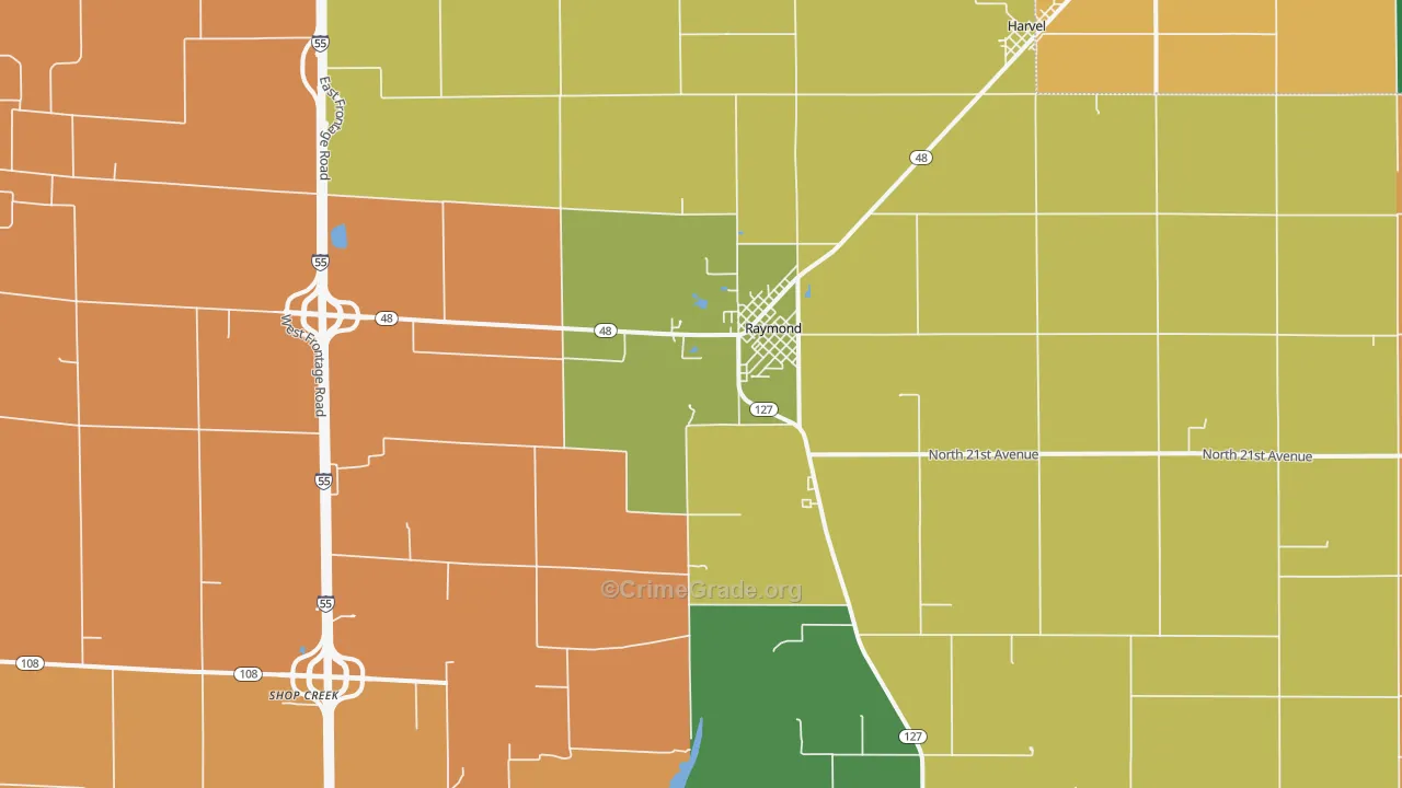 62560, IL Map of Theft Rates
