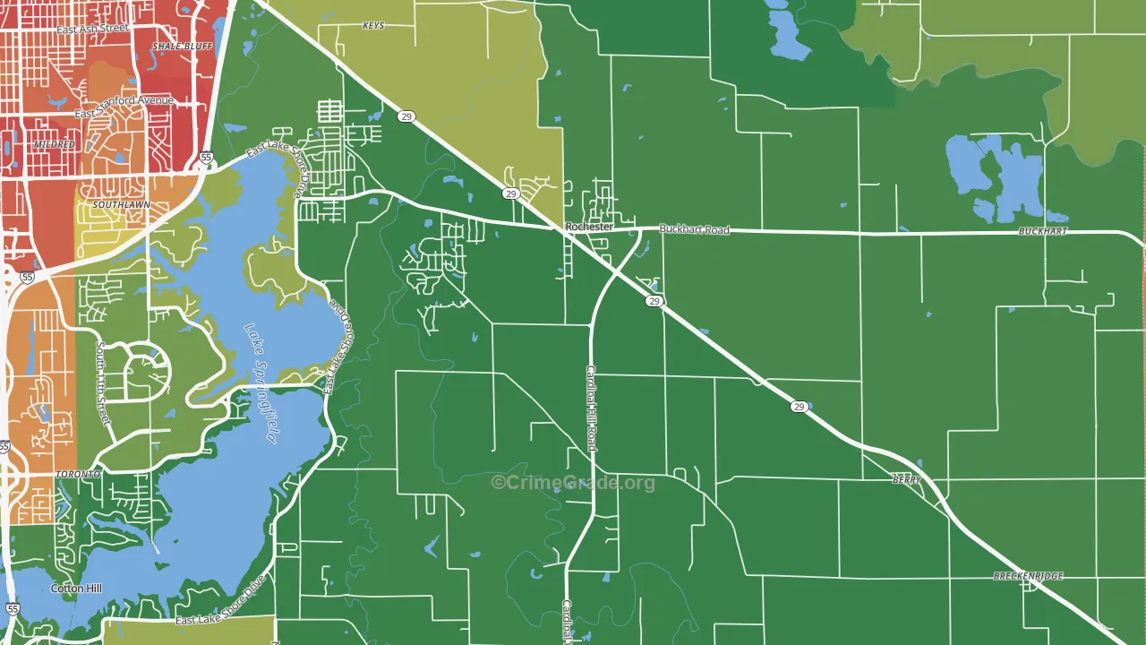 62563, IL Map of Theft Rates