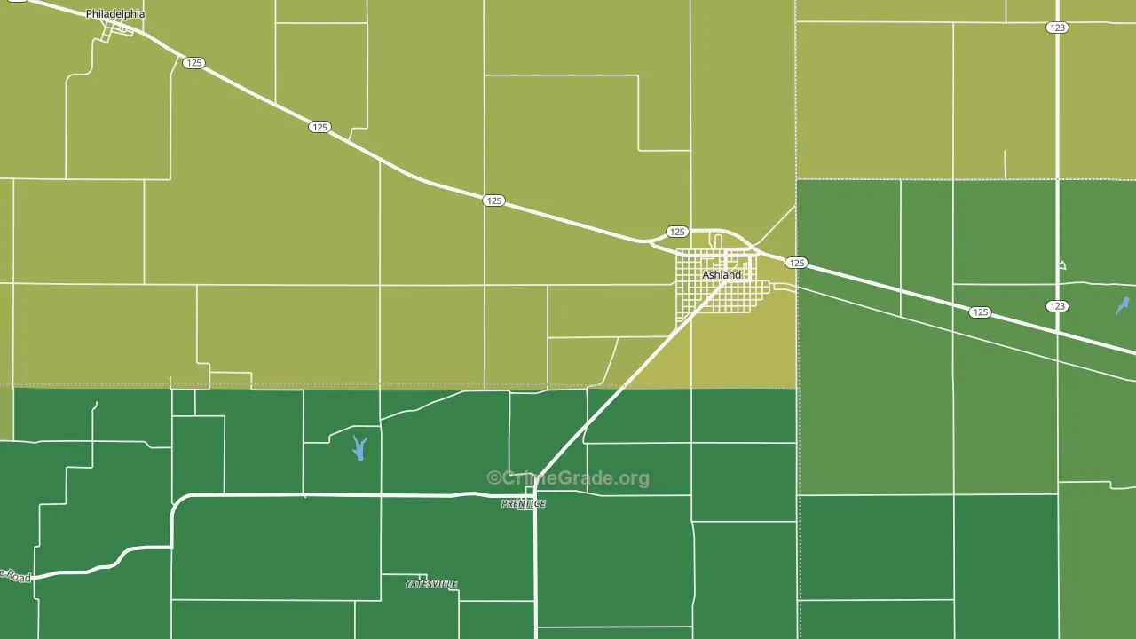 62612, IL Map of Theft Rates
