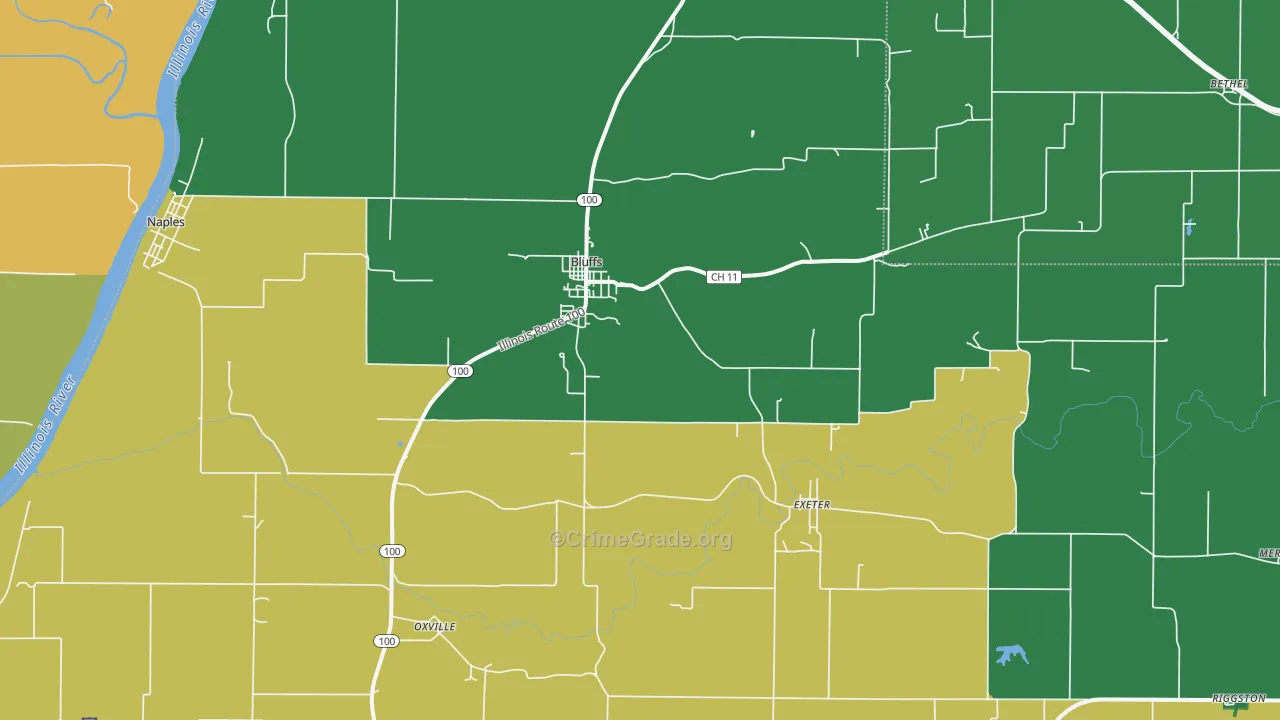 62621, IL Map of Theft Rates