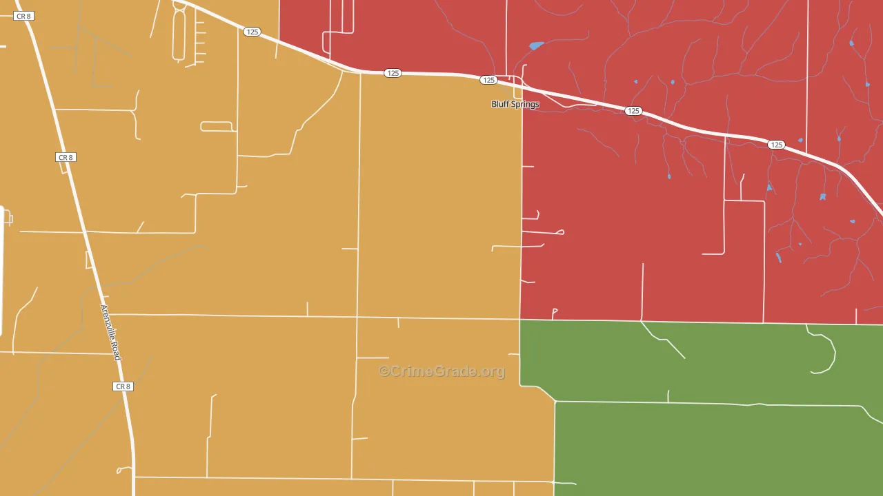 62622, IL Map of Theft Rates