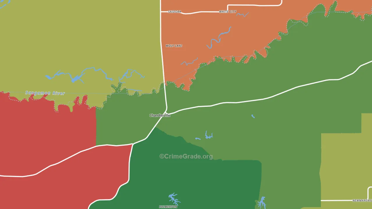 62627, IL Map of Theft Rates