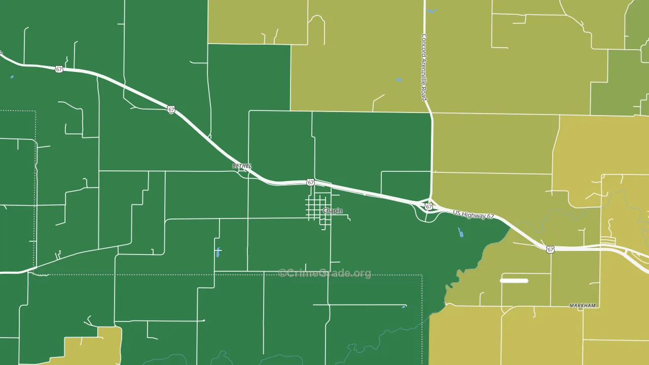 62628, IL Map of Theft Rates