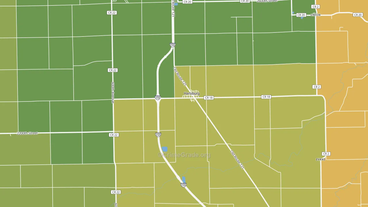 62643, IL Map of Theft Rates