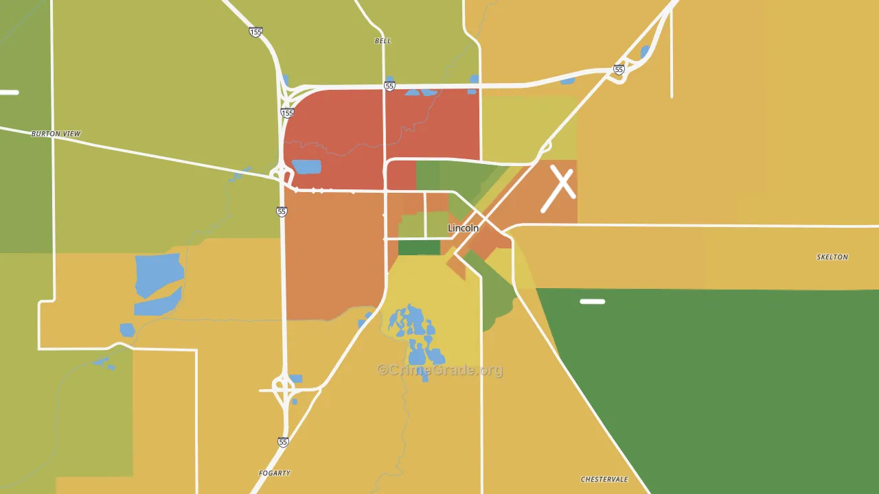 62656, IL Map of Theft Rates