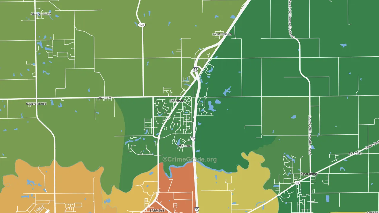 62684, IL Map of Theft Rates