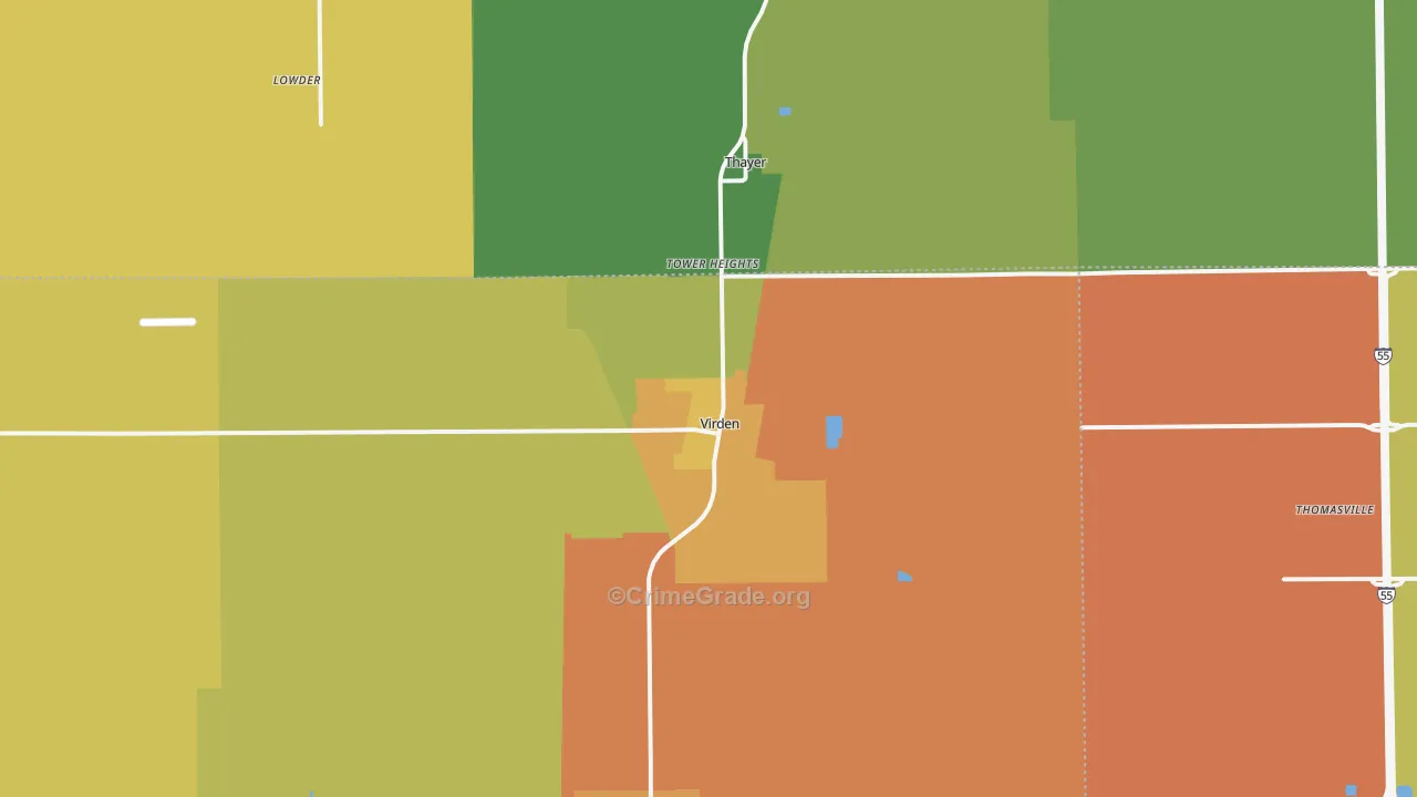 62690, IL Map of Theft Rates