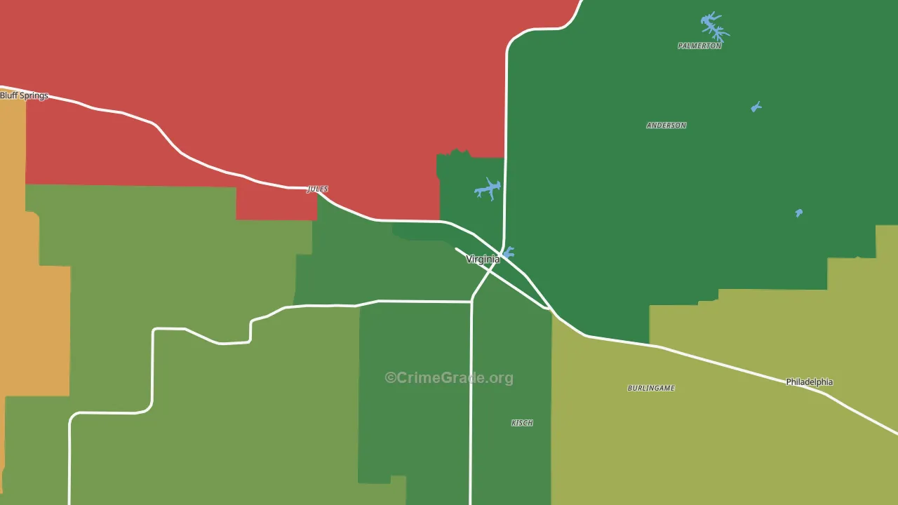 62691, IL Map of Theft Rates