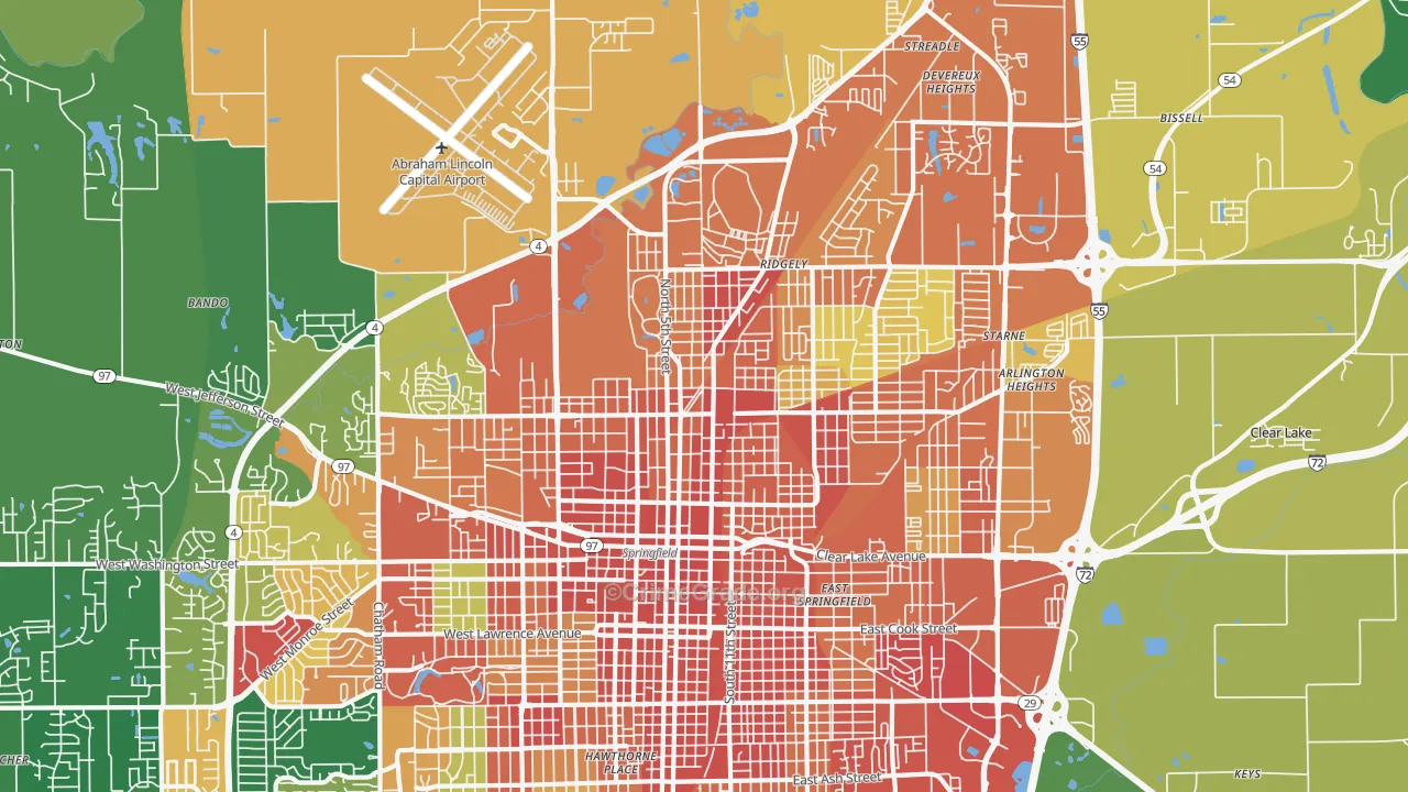 62702, IL Map of Theft Rates