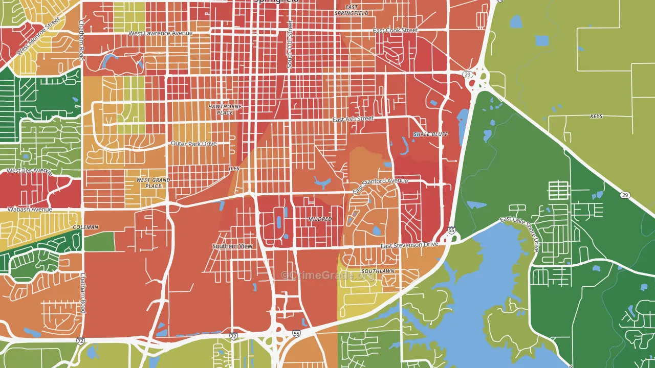 62703, IL Map of Theft Rates