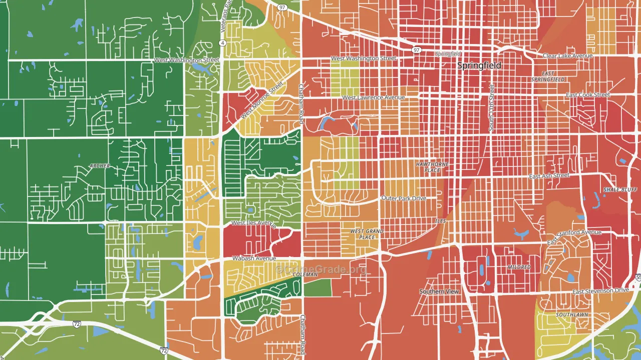 62704, IL Map of Theft Rates