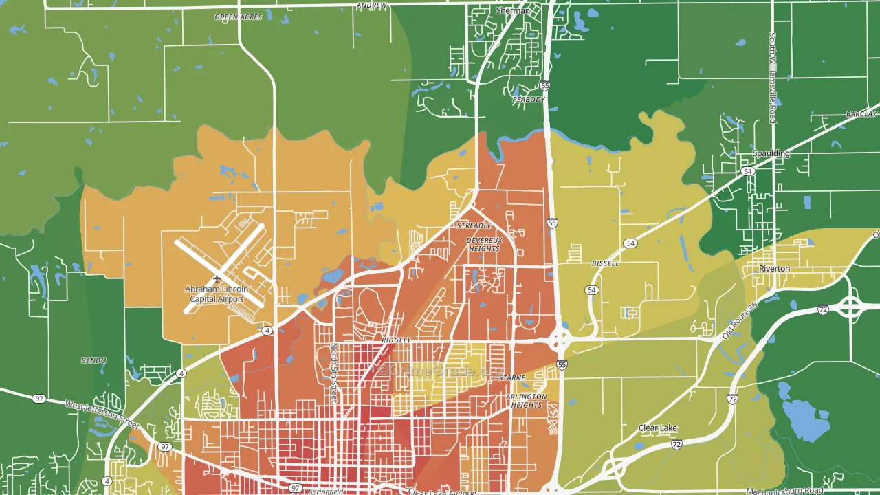 62707, IL Map of Theft Rates