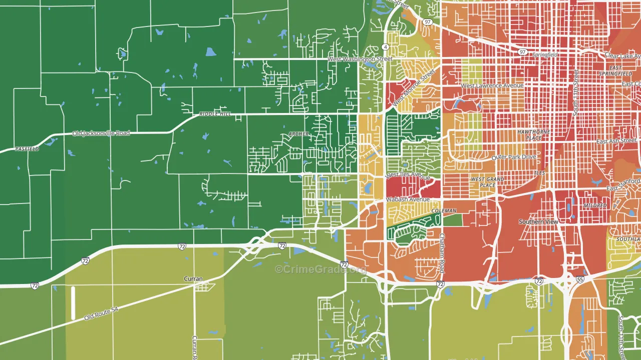 62711, IL Map of Theft Rates