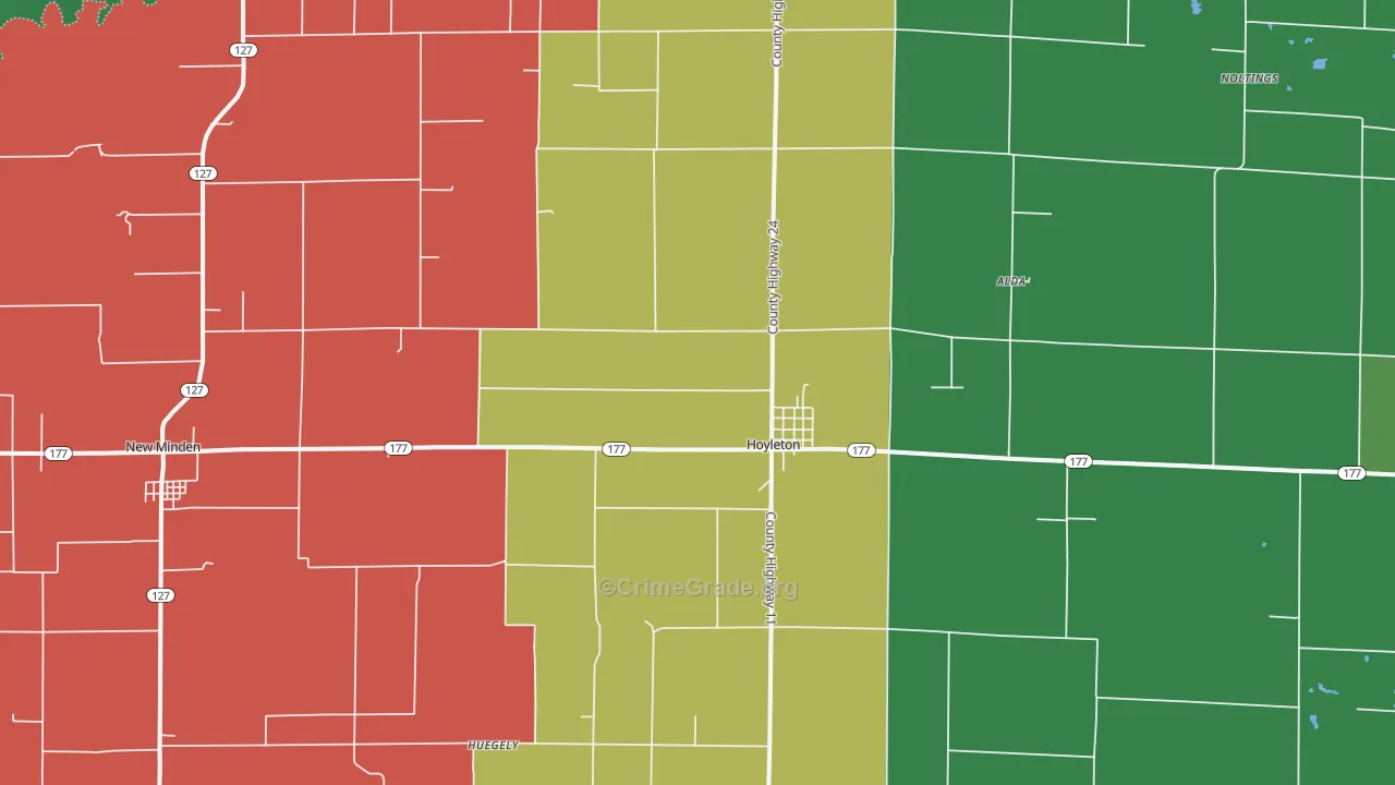 62803, IL Map of Theft Rates