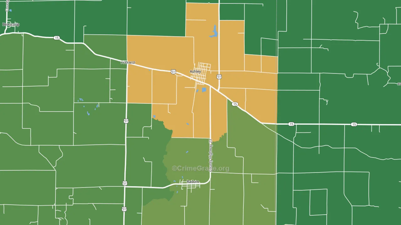 62808, IL Map of Theft Rates