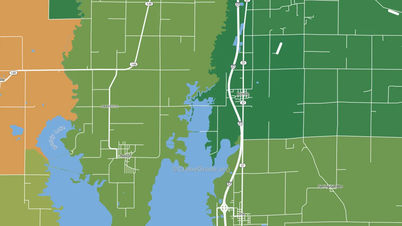 62816, IL Map of Theft Rates