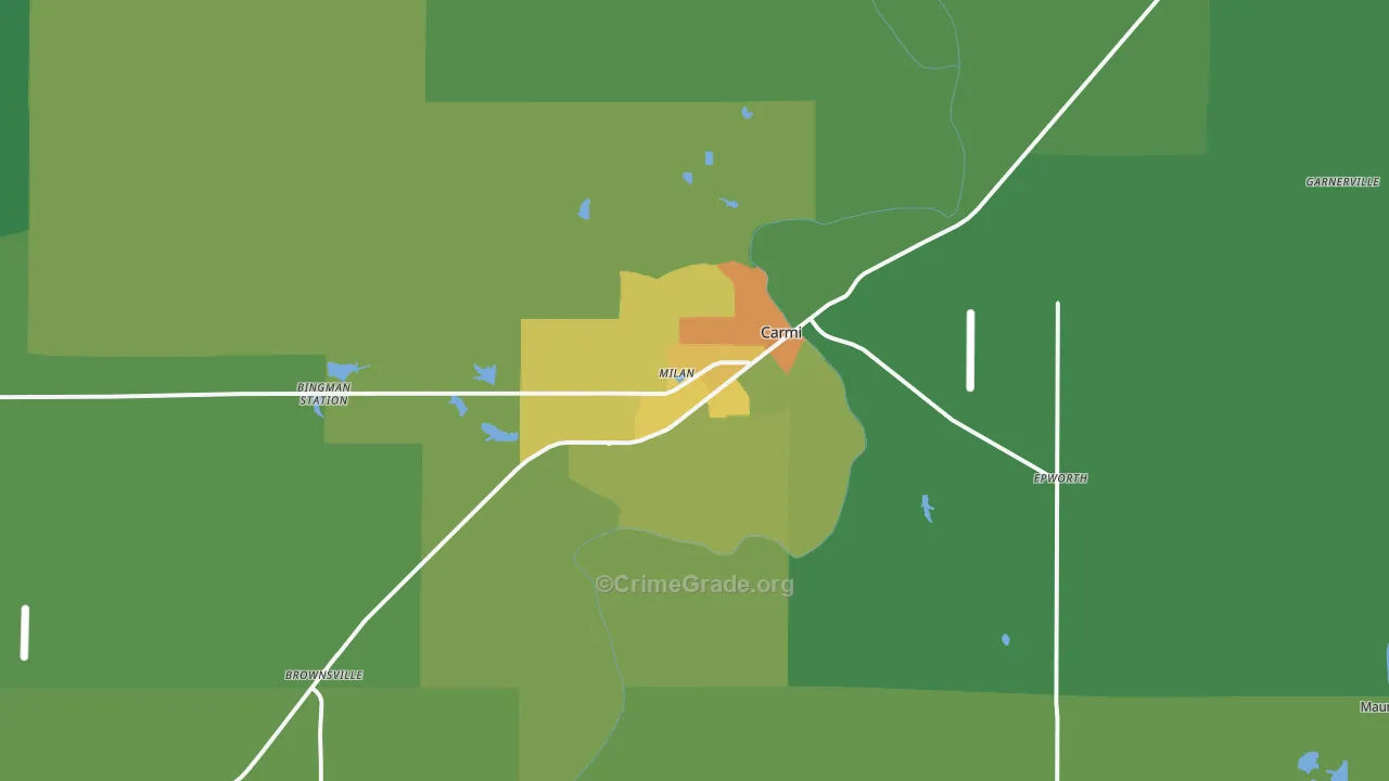 62821, IL Map of Theft Rates