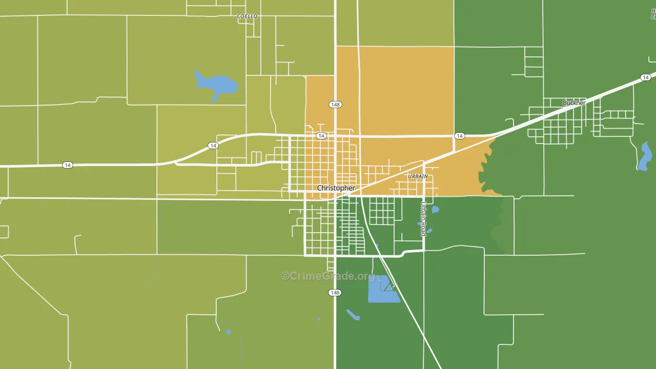 62822, IL Map of Theft Rates