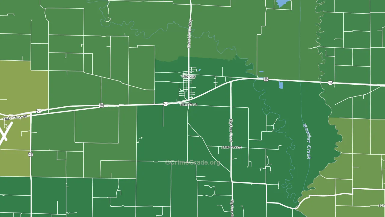 62824, IL Map of Theft Rates