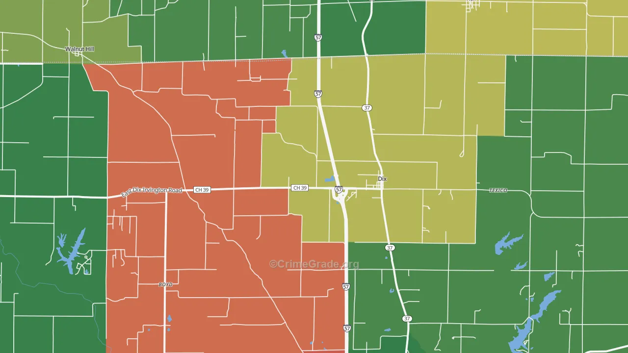62830, IL Map of Theft Rates
