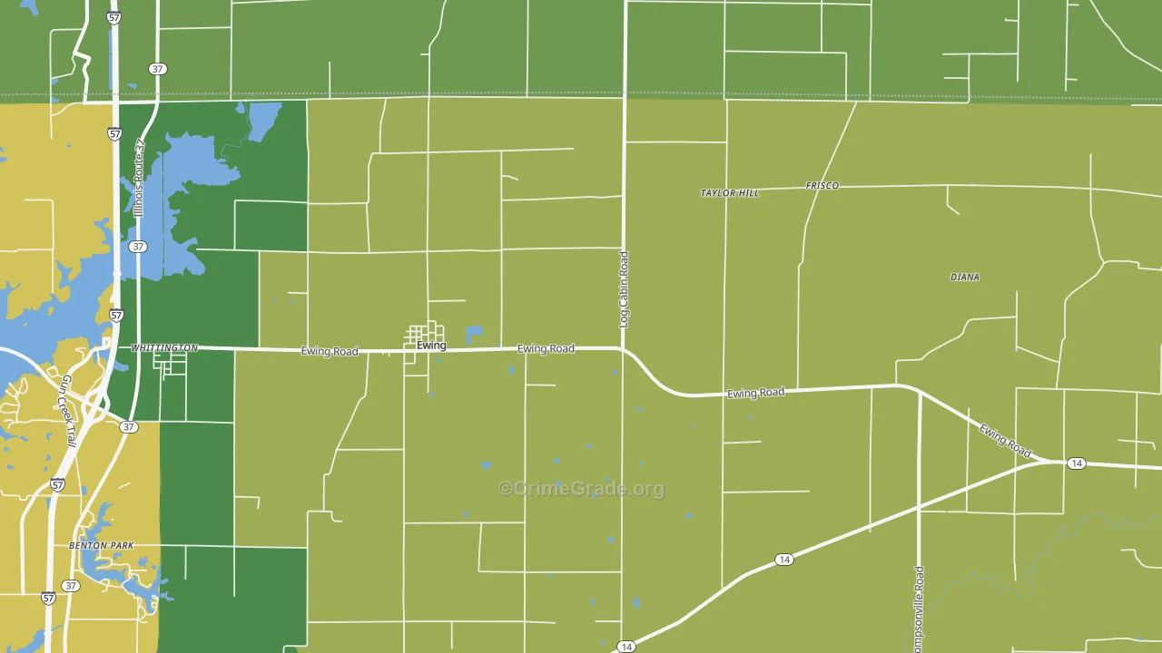 62836, IL Map of Theft Rates