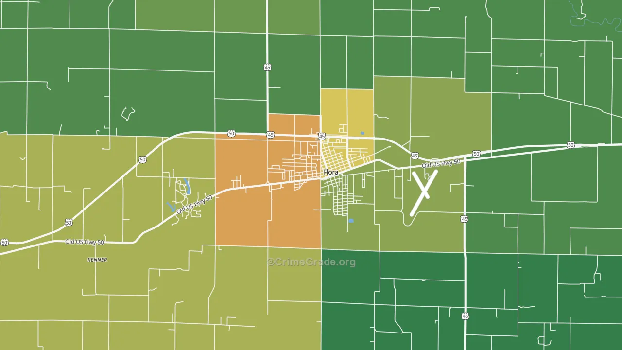 62839, IL Map of Theft Rates